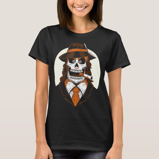 Camiseta Día De La Calavera De La Mafia De La Muerte Hallow (Anverso)
