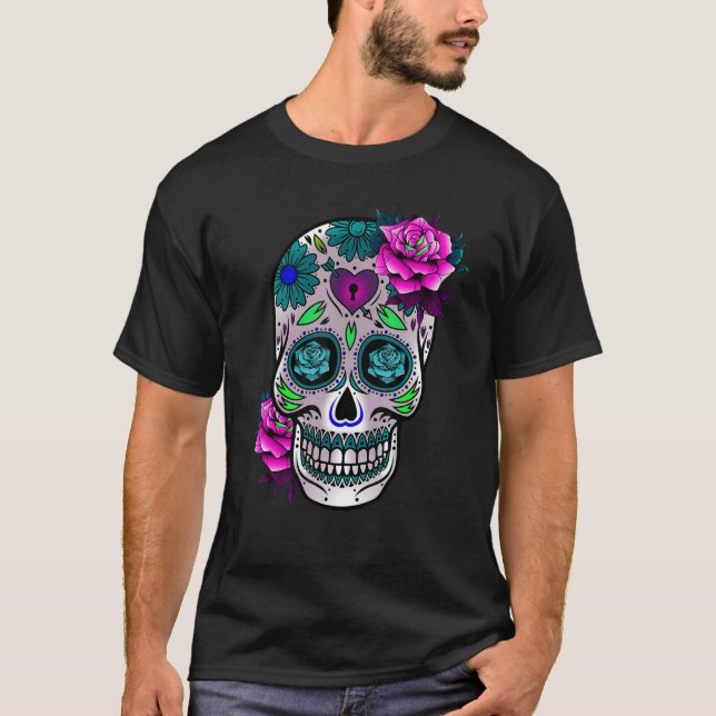 Camiseta Día De La Calavera Del Azúcar De Los Hombres Muert (Anverso)