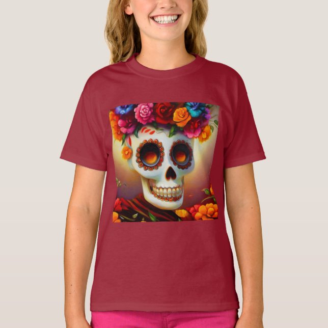 Camiseta Día de la Calavera del Azúcar Muerto 4 (Anverso)