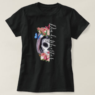 Camiseta Día de la Catrina del Cráneo Floral Muerto