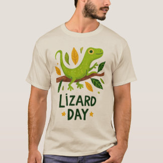 Camiseta Día de la Celebración del Lagarto Dibujo Animado C