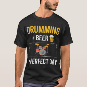 Camiseta Día de la Cerveza Batería Baterista Tambor Tambore