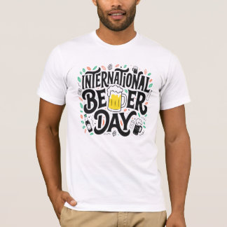 Camiseta Día de la Cerveza Negrita Letra para Diseño de Cam