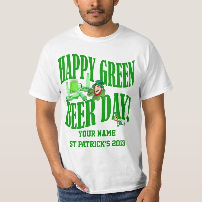 Camiseta Día de la cerveza verde St Patrick (Anverso)
