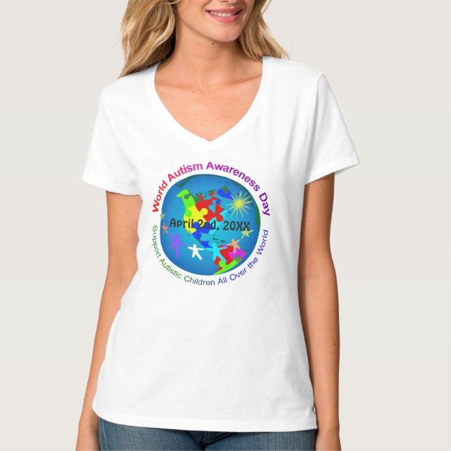 Camiseta Día de la conciencia del autismo del mundo (Anverso)