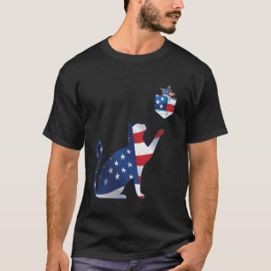 Camiseta Día de la Conmemoración del Gato Gracioso 4 de Jul