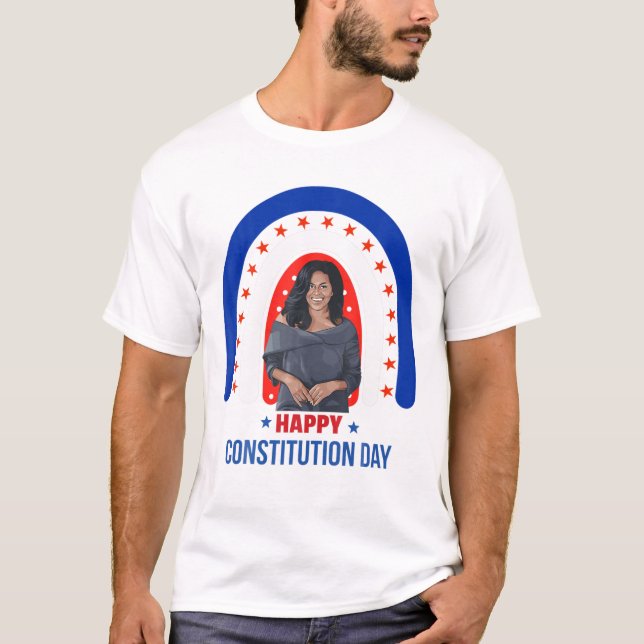 Camiseta Día de la Constitución Michelle Obama Día del Pres (Anverso)