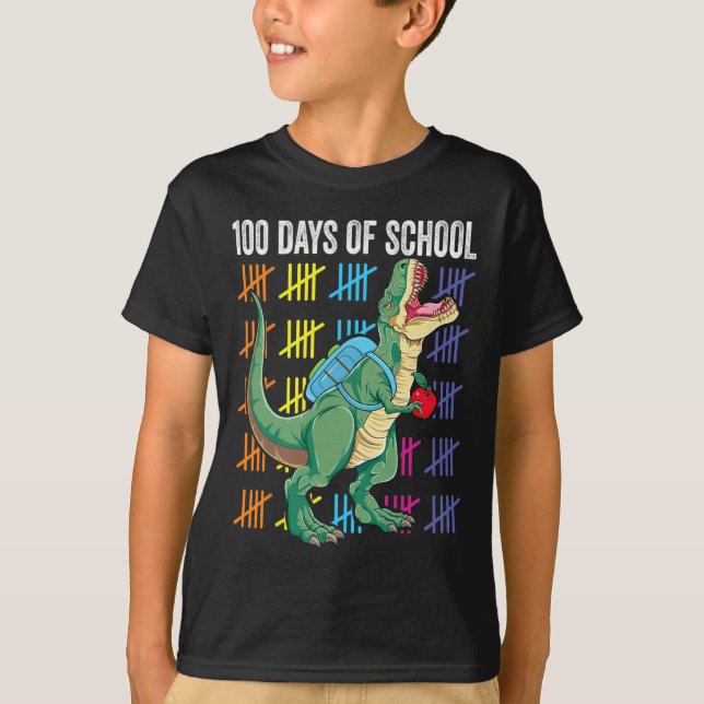 Camiseta Día De La Escuela Para Niños Pequeños T-rex (Anverso)