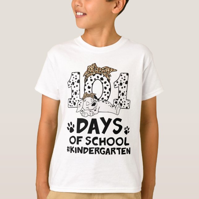 Camiseta Día De La Escuela Perro Dalmatiano 100 Días De Pri (Anverso)