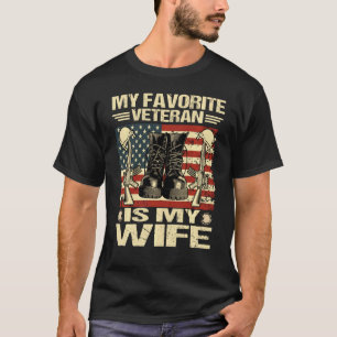 Camiseta Día De La Esposa Veterana Mi Veterana Favorita Es 