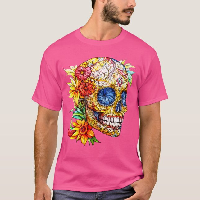 Camiseta Día de la Floral Muerta Catrina Calavera (Anverso)