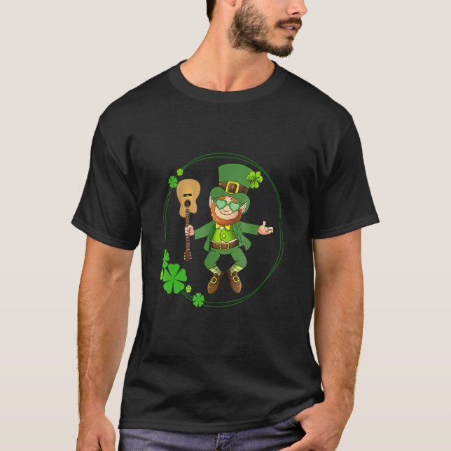 Camiseta Día de la Guitarra Leprechaun St Patricks. Jugador (Anverso)