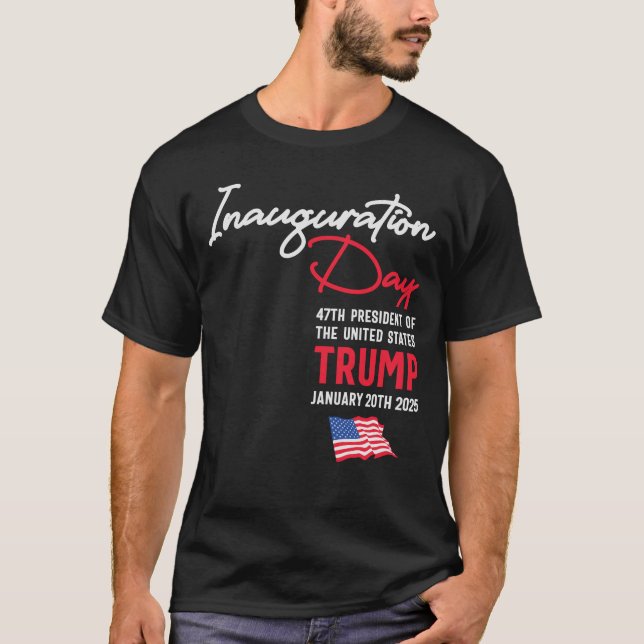 Camiseta Día de la Inauguración Bandera estadounidense Trum (Anverso)