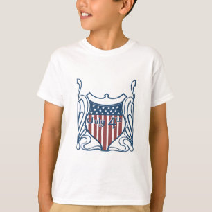 Camiseta Día de la Independencia 4 de julio Escudo Vintage 