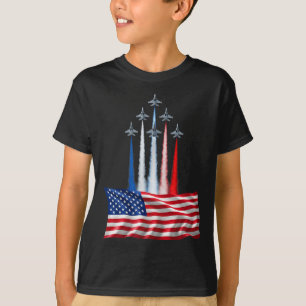 Camiseta Día de la independencia bandera americana aviones 