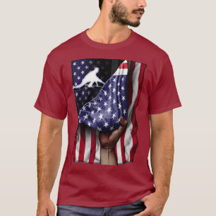 Camiseta Día de la Independencia Bandera Estadounidense Cur