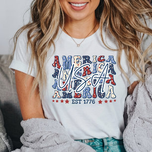 Camiseta Día de la Independencia de EE. UU. de América Patr