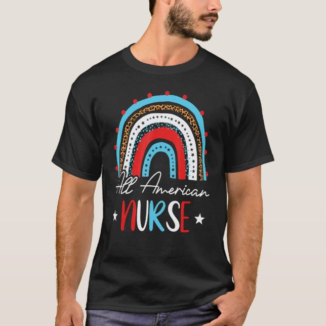 Camiseta Día de la Independencia de Enfermera de Toda Améri (Anverso)