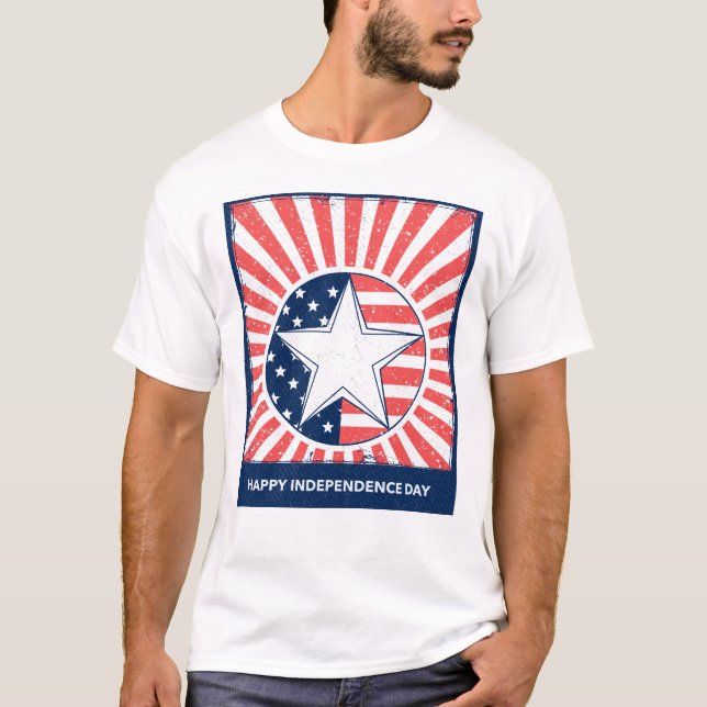 Camiseta Día de la Independencia de Estrellas y Tiras (Anverso)