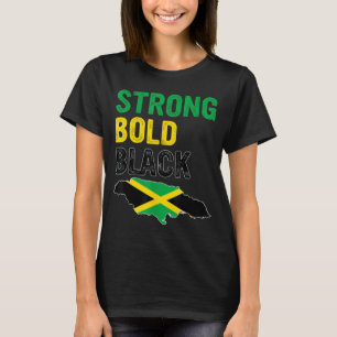 Camiseta Día de la Independencia de Jamaica Fuerte Negro Ne