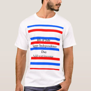 Camiseta Día de la independencia de las franjas azules roja