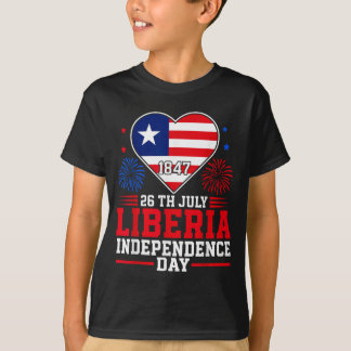 Camiseta Día de la Independencia de Liberia 1847 Corazón Pa