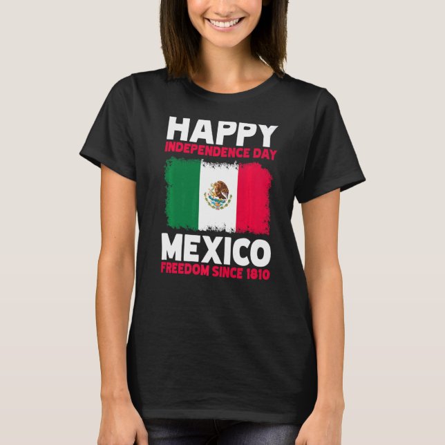 Camiseta Día de la Independencia de México Bandera Retro Me (Anverso)