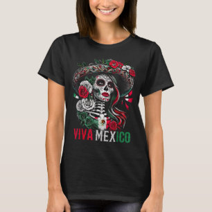 Camiseta día de la independencia de méxico calavera de azúc