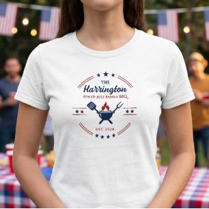 Camiseta Día de la Independencia del 4 de julio BBQ familia