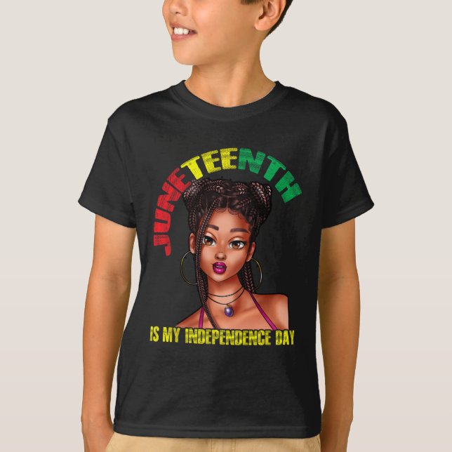 Camiseta Día de la Independencia Estados Unidos Mujer Afric (Anverso)