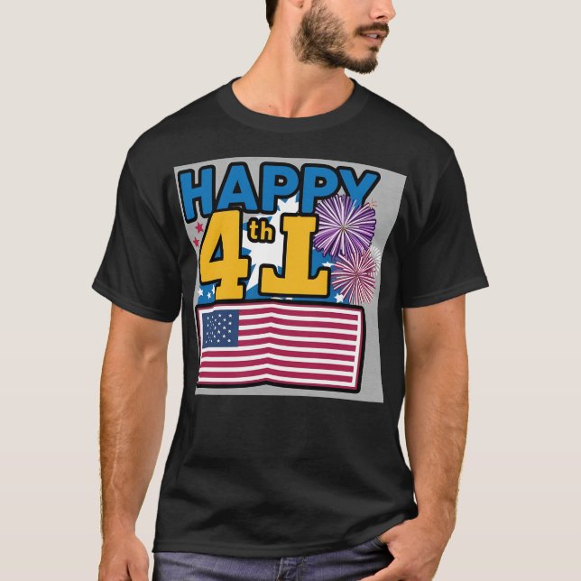 Camiseta Día de la Independencia feliz 4 de julio (Anverso)