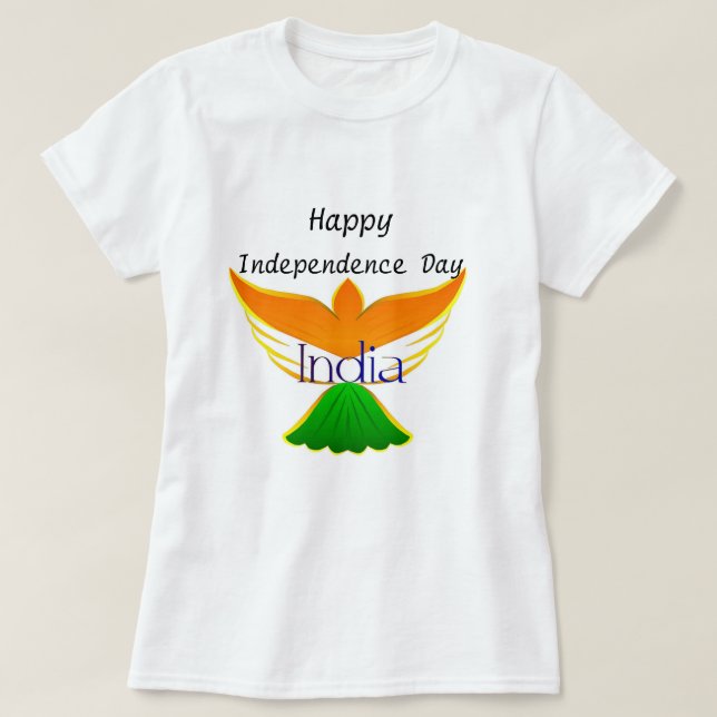 Camiseta Día de la Independencia feliz la India (bandera en (Diseño del anverso)