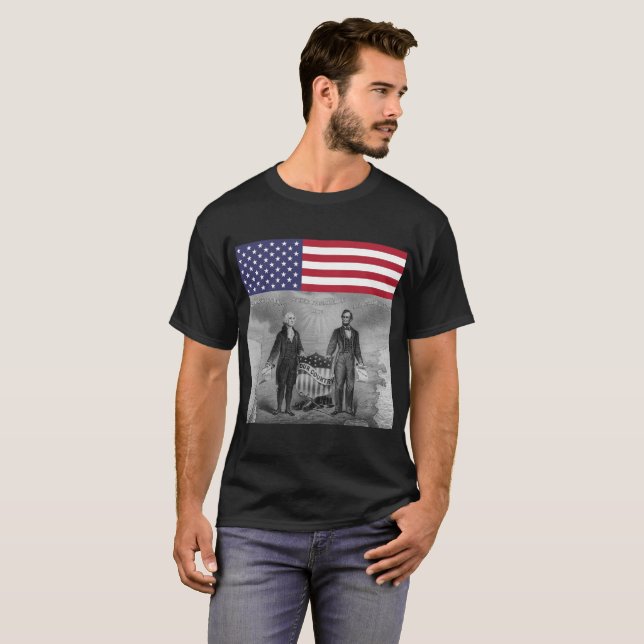 Camiseta Día de la Independencia George Washington Abe (Anverso completo)