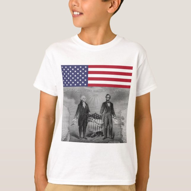 Camiseta Día de la Independencia George Washington Abraham  (Anverso)