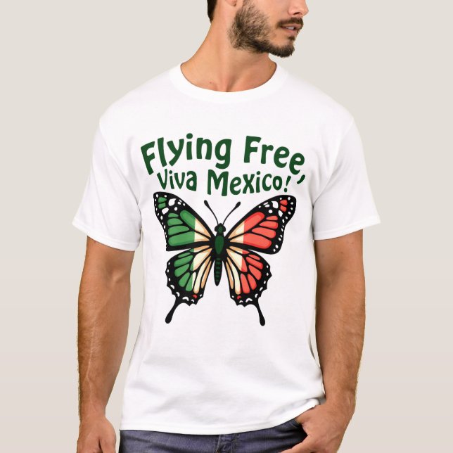 Camiseta día de la independencia mexicana mariposa méxico (Anverso)