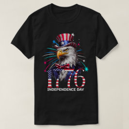 Camiseta Día de la Independencia Patriótico 1776 Fuegos Art
