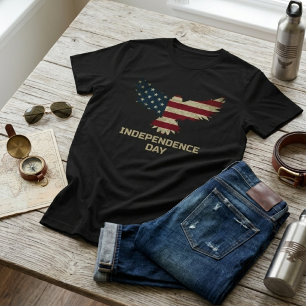 Camiseta Día de la Independencia Patriótico Águila Calva  