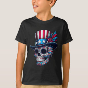 Camiseta Día de la Independencia Usa Patriota Calavera 4 de