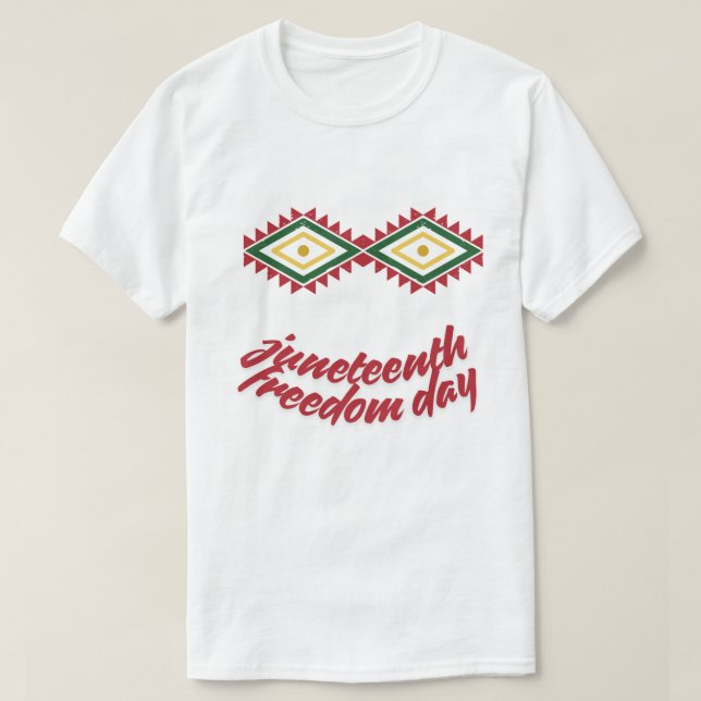 Camiseta Día de la Libertad de Juneteenth Patrón Geométrico (Diseño del anverso)