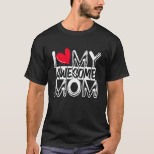 Camiseta Día de la Madre Corazón Rojo con Amor Amo a Mi Mam