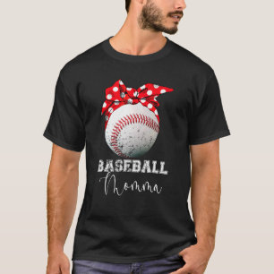 Camiseta Día de la Madre de béisbol Momma Vintage Messy Bun