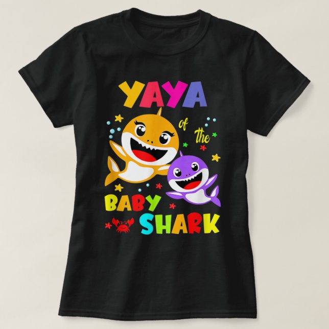 Camiseta Día de la madre de la familia del tiburón Yaya Sha (Diseño del anverso)