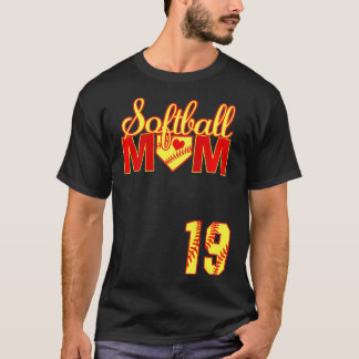 Camiseta Día de la madre de las mujeres en softball #19 Fas