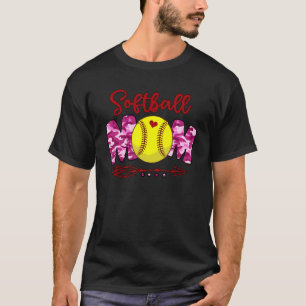 Camiseta Día de la Madre de Softball Mamá Rosa Camo Vinta