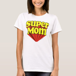 Camiseta Día de la madre de superheroína azul/roja/amarilla