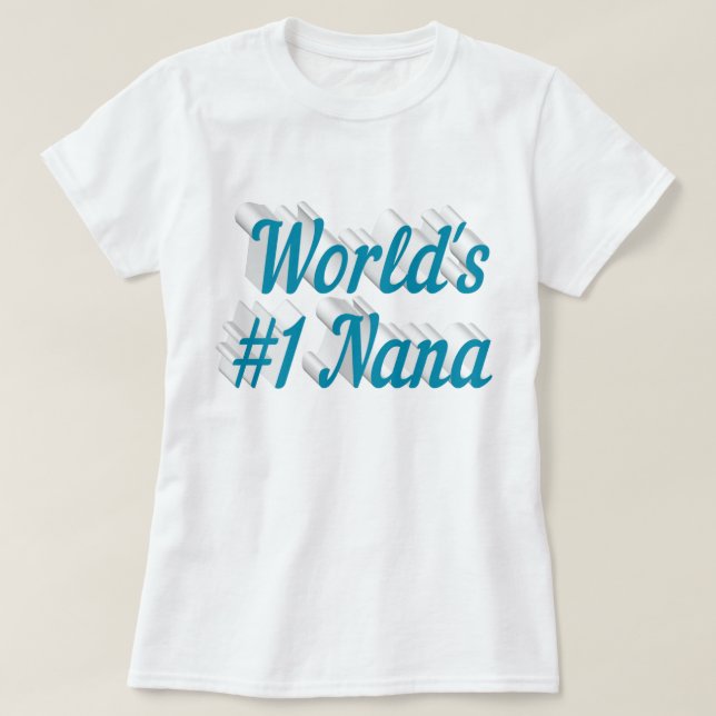 Camiseta Día de la Madre de texto azul cielo de Nana (Diseño del anverso)
