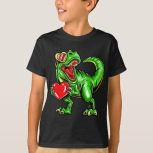 Camiseta Día de la Madre día de San Valentín de dinosaurio