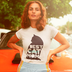 Camiseta Día de la Madre Divertido Azul Mejor Mamá de Gatos