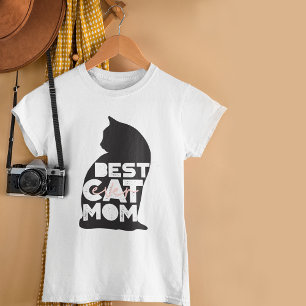 Camiseta Día de la Madre Divertido Rosa Mejor Mamá de Gatos