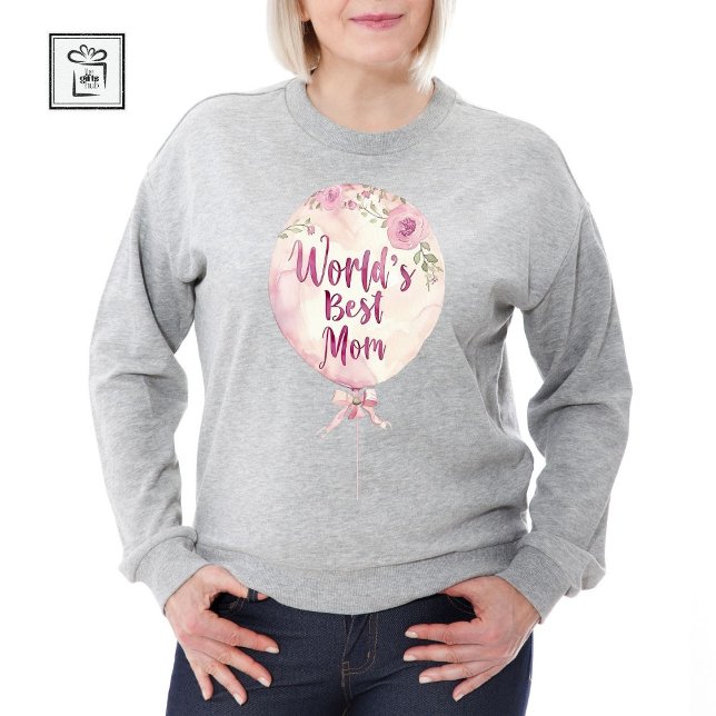 Camiseta Día de la madre: el mejor globo de flores rosadas  (World's Best Mom)